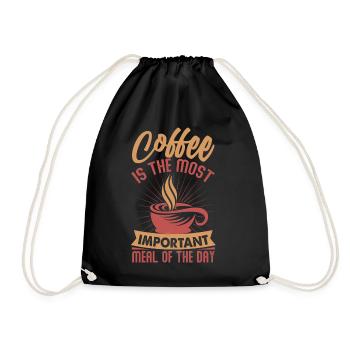 Coffee Is The Most Important Meal Of The Day - Turnbeutel - Schwarz - Vorne