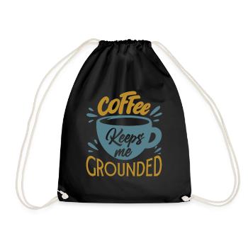 Le café me garde les pieds sur terre - Blagues de bureau amusantes - Sac de sport léger - noir - Devant