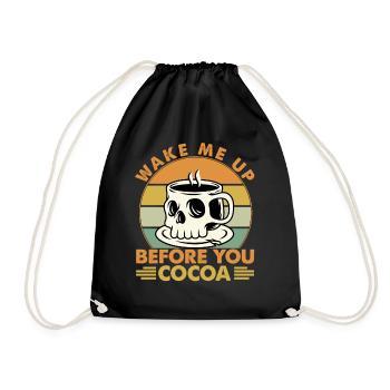 Réveillez-moi avant vous Cacao - Blagues sur la musique du café - Sac de sport léger - noir - Devant