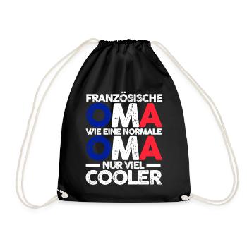 Französin Frankreichische Oma Frankreich - Turnbeutel - Schwarz - Vorne