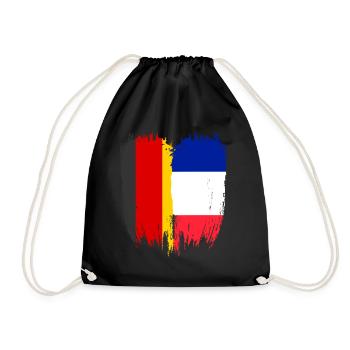 Germany Flag France - Drawstring Bag - black - Front