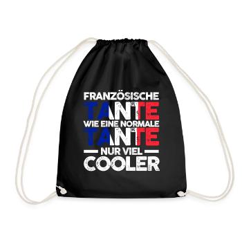 Französin Tante Frankreich - Turnbeutel - Schwarz - Vorne