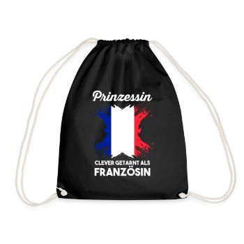 Prinzessin Franzose Französisches Frankreich - Turnbeutel - Schwarz - Vorne