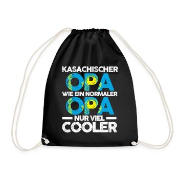 Kasachstanischer Opa Kasache Kasachstan - Turnbeutel - Schwarz - Vorne