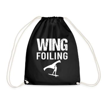 Wing Foiling Hydrofoil Surfer - Turnbeutel - Schwarz - Vorne