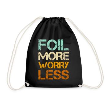 Wingfoil More Worry Less - Wingfoiling Hydrofoil - Drawstring Bag - black - Front