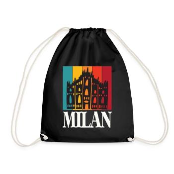 Cathédrale de Milan Rétro Cathédrale de Milan - Sac de sport léger - noir - Devant