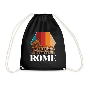 Rome Colosseum Retro Italy Ancient Tuscany - Drawstring Bag - black - Front