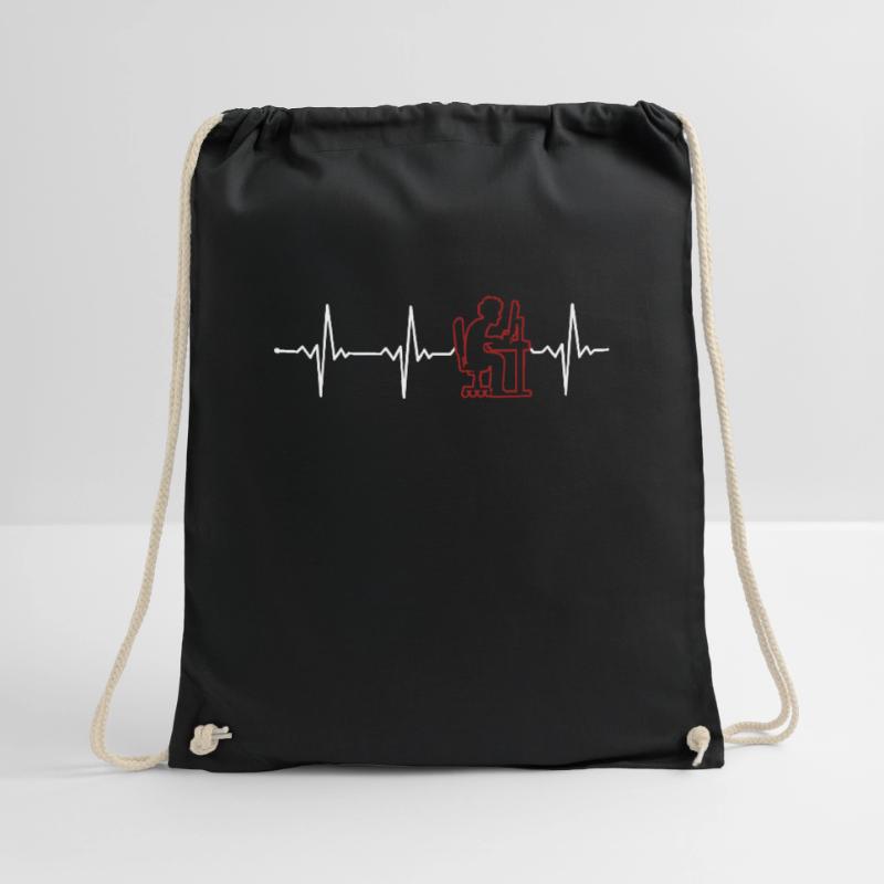 Programmer Heartbeat Softwareentwickler Coder Turnbeutel