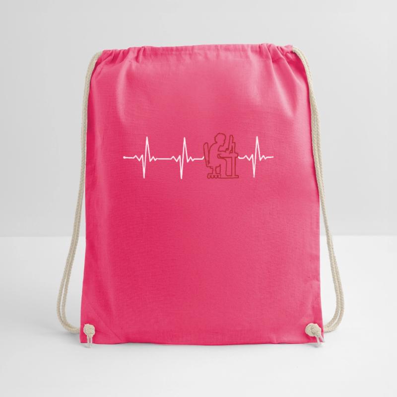 Programmer Heartbeat Engineer Full Stack Software Drawstring Bag