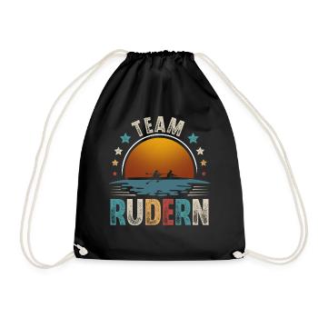 Rudern Ruderer Ruderboot Team - Turnbeutel - Schwarz - Vorne