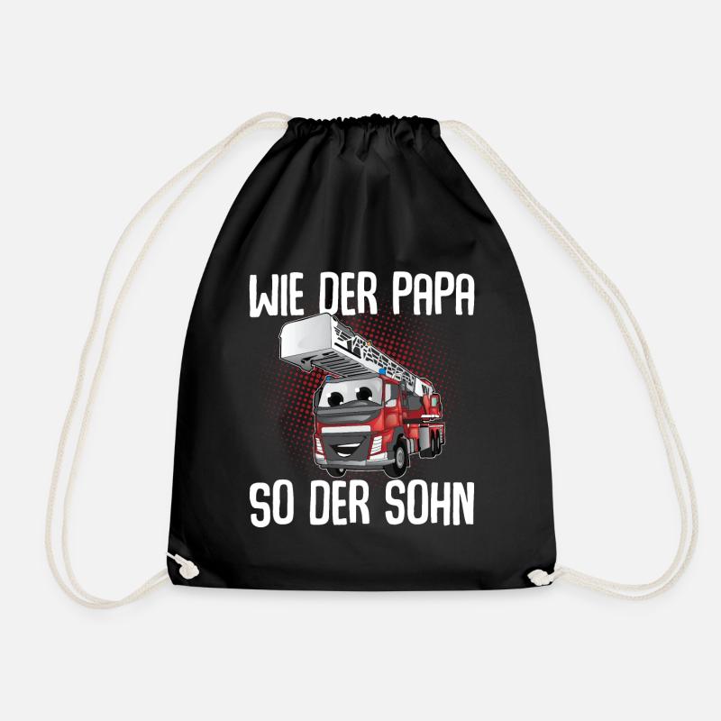 Feuerwehr Wie Der Papa So Der Sohn - Turnbeutel - Schwarz