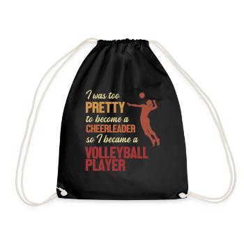 Became a Volleyball Player Volleyballerin - Turnbeutel - Schwarz - Vorne