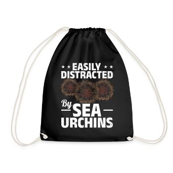 Sea urchin lovers are easily fascinated by sea urchins - Drawstring Bag - black - Front