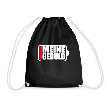 Meine Geduld Akku Leer Batterie Rot Ladebalken - Turnbeutel - Schwarz - Vorne