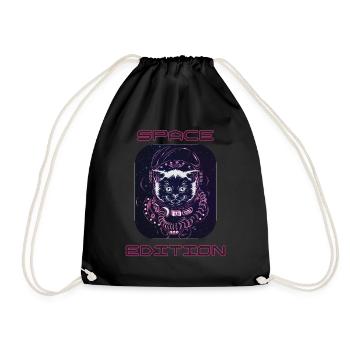 Space Cat - Drawstring Bag - black - Front