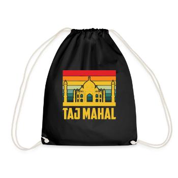 Taj Mahal Retro Palace South Asia India - Drawstring Bag - black - Front