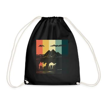 Camel Gizeh Pyramide Egypte Sphinx Anubis - Sac de sport léger - noir - Devant