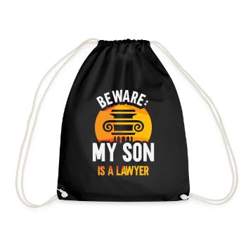 Caution My son is a lawyer lawyer - Drawstring Bag - black - Front