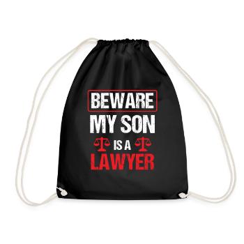 Caution My son is a lawyer lawyer - Drawstring Bag - black - Front