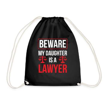 Attention Ma fille est avocate avocate avocate - Sac de sport léger - noir - Devant