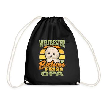 Weltbester Bichon Frise Opa - Turnbeutel - Schwarz - Vorne