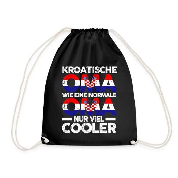 Kroatin Kroatienische Oma Kroatien - Turnbeutel - Schwarz - Vorne