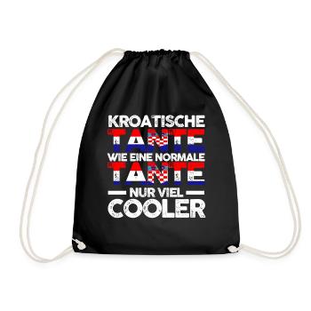 Kroatin Tante Kroatien - Turnbeutel - Schwarz - Vorne