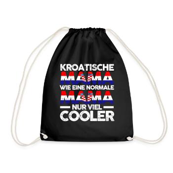 Kroatin Kroatienische Mama Kroatien Mutter Polska - Turnbeutel - Schwarz - Vorne