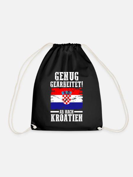 Urlaub Kroate Kroatien - Turnbeutel - Schwarz