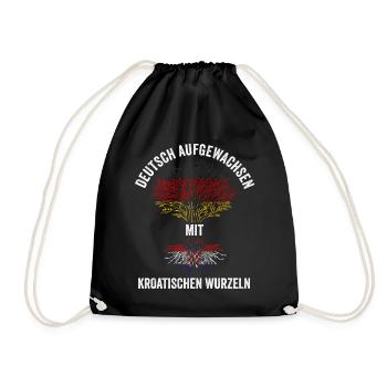 Deutschland Kroate Kroatisches Kroatien - Turnbeutel - Schwarz - Vorne
