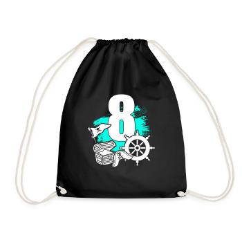 Pirate 8 years old - Drawstring Bag - black - Front