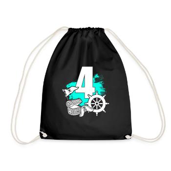 Pirate 4 years old - Drawstring Bag - black - Front