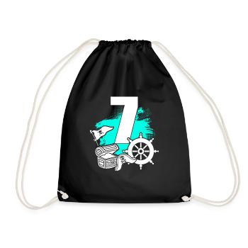 Pirate 7 years old - Drawstring Bag - black - Front