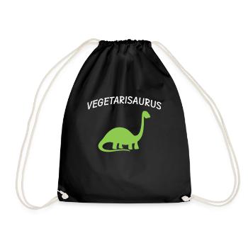 Vegetarier Dinosaurier - Turnbeutel - Schwarz - Vorne
