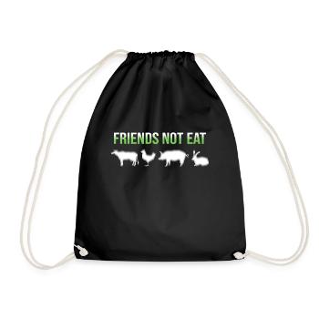 Vegetarier Veganer Spruch - Turnbeutel - Schwarz - Vorne