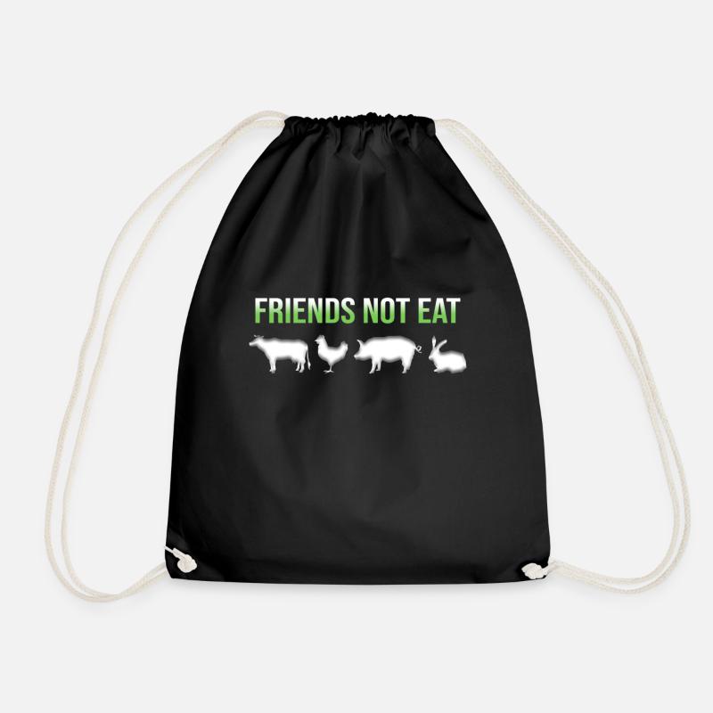 Vegetarier Veganer Spruch - Turnbeutel - Schwarz