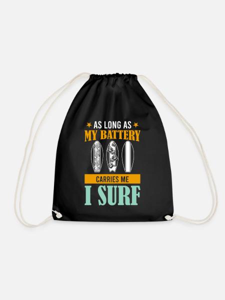 As Long As My Battery Carries Me I Surf Efoil - Turnbeutel - Schwarz