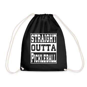 Pickleball saying funny - Drawstring Bag - black - Front