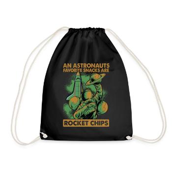 Les astronautes mangent des chips de fusée au petit-déjeuner - Blagues - Sac de sport léger - noir - Devant
