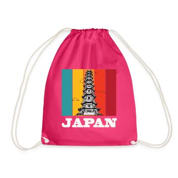 Japan Tokyo Tower Asia Temple - Drawstring Bag - fuchsia - Front