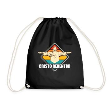 Cristo Redentor Christ the Redeemer Statue Rio Brazil - Drawstring Bag - black - Front