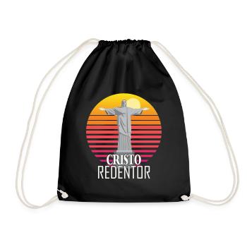 Cristo Redentor Christ the Redeemer Statue Rio Church - Drawstring Bag - black - Front