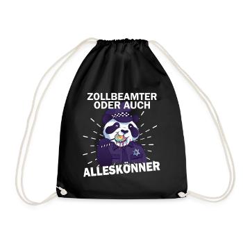 Zollbeamter Zoll Grenze Kontrolle - Turnbeutel - Schwarz - Vorne