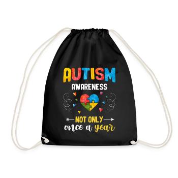 Autistic Autism Autism Awareness Day Asperger's Child - Drawstring Bag - black - Front