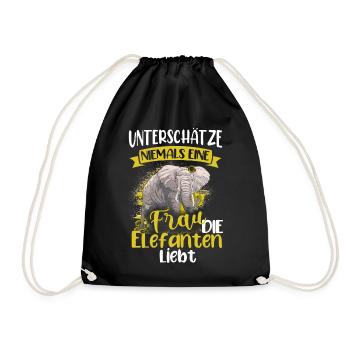 Elephant Elephant Elephant Proboscis Zoo Circus - Drawstring Bag - black - Front