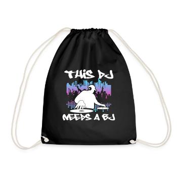 DJ Geschenk Musik Discjockey Disco Techno Rave - Turnbeutel - Schwarz - Vorne