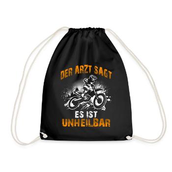 Motocross Enduro Offroad Dirt Bike Superbike Motor - Turnbeutel - Schwarz - Vorne