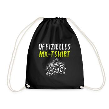 Motocross Gift for Enduro Supermoto Dirt Bike - Drawstring Bag - black - Front