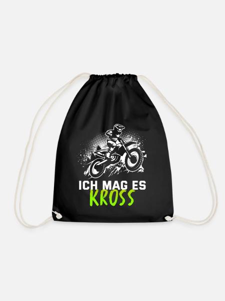 Motocross Tshirt For Men Women Enduro Supermoto - Drawstring Bag - black